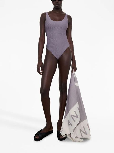 ANINE BING Jace textured swimsuit - Purple