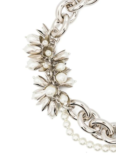 Simone Rocha pearl-embellished chain necklace - Silver