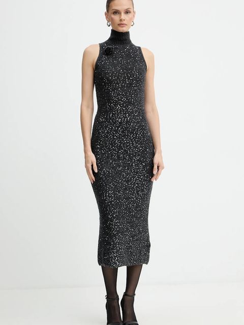 Marella sukienka z dodatkiem wełny kolor szary maxi dopasowana 2523326072200 - zdjęcie produktu nr 1