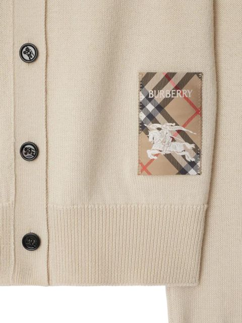Burberry Check Label cardigan - Neutrals