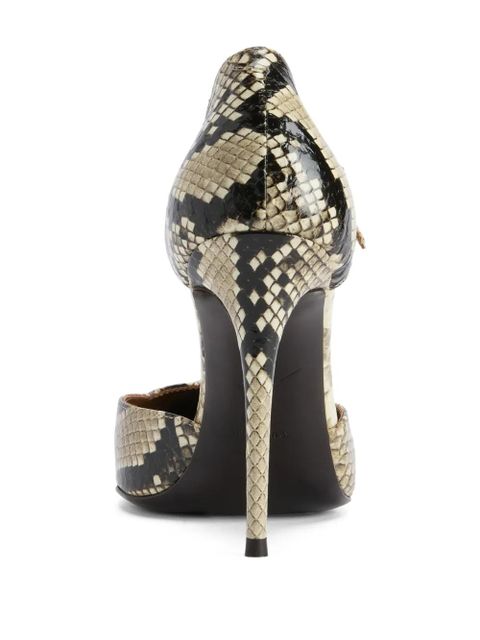 Giuseppe Zanotti Raquel D'Orsay reptile-print heel sandals - Neutrals