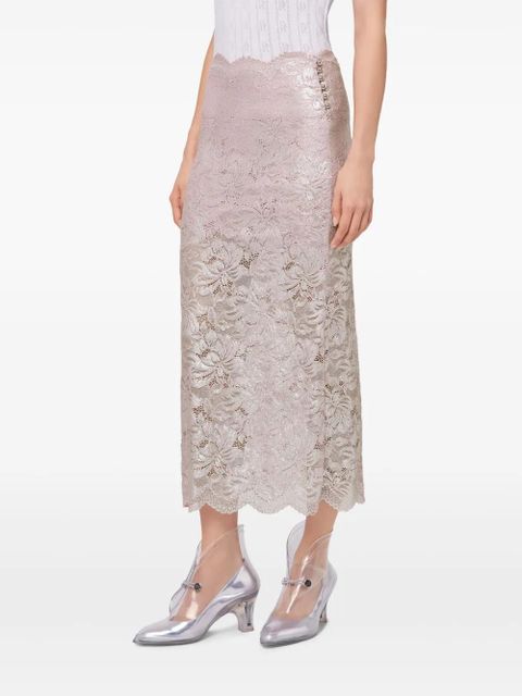 Rabanne lace maxi skirt - Pink