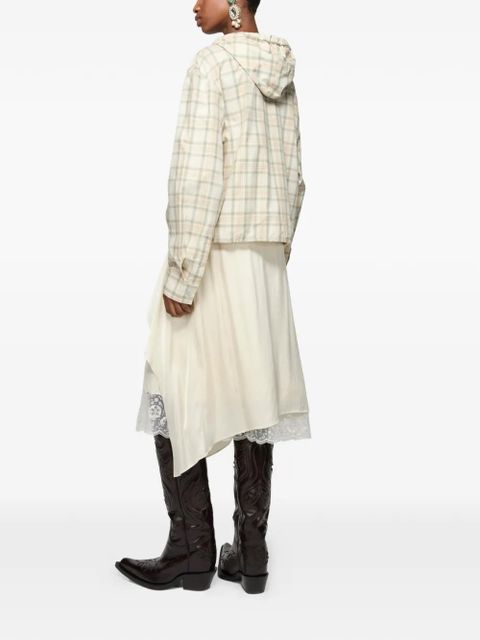 Acne Studios plaid hooded jacket - Neutrals