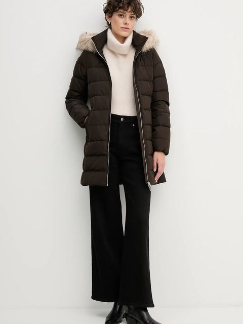 Tommy Hilfiger kurtka puchowa kolor brązowy zimowa WW0WW47540