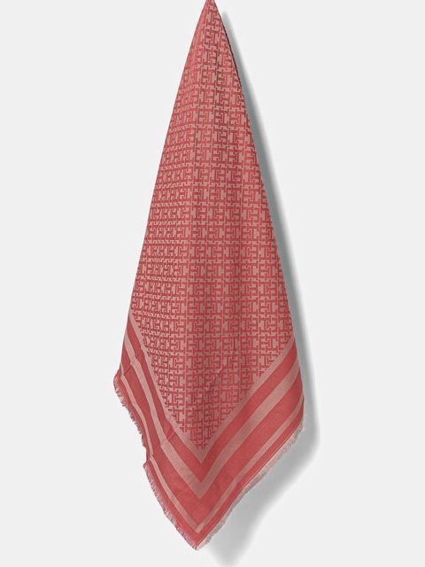 Tommy Hilfiger chusta damska kolor różowy wzorzysta AW0AW17493 - zdjęcie produktu nr 1