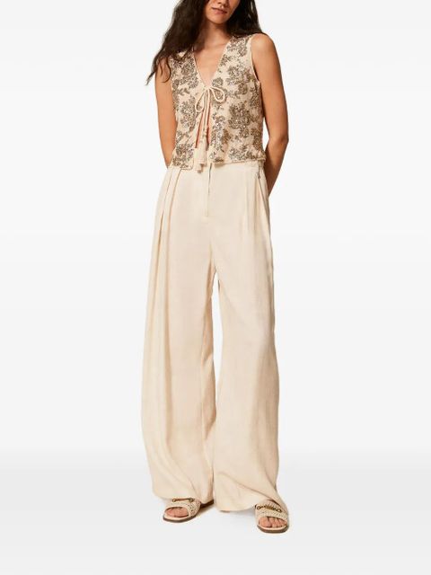 TWINSET pleat-detail palazzo pants - Neutrals - zdjęcie produktu nr 2