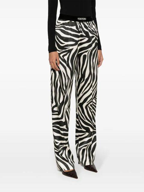 TOM FORD zebra-print silk trousers - Black - zdjęcie produktu nr 2