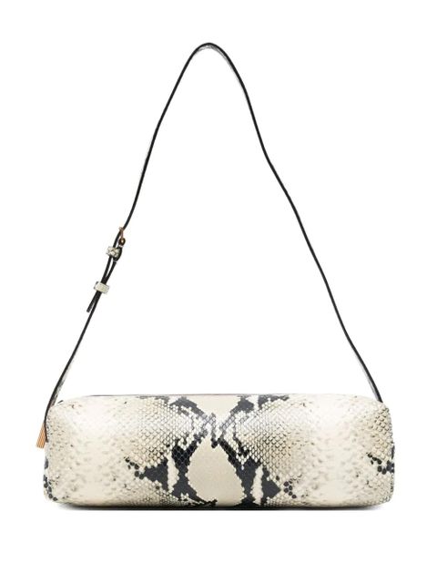 KHAITE snakeskin cylindrical shoulder bag - Neutrals - zdjęcie produktu nr 1
