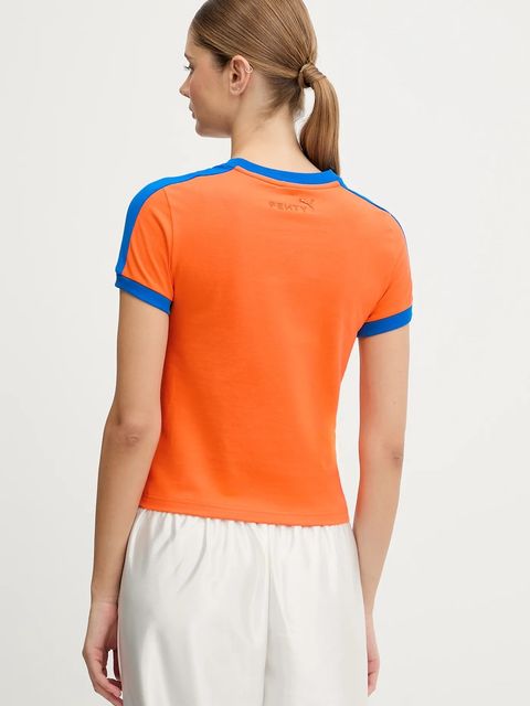 Puma t-shirt PUMA x FENTY damski kolor pomarańczowy 636184