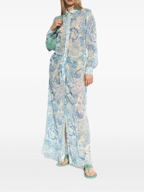 Versace Barocco-print maxi dress - Blue