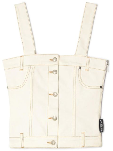 Off-White denim corset top - Neutrals - zdjęcie produktu nr 1