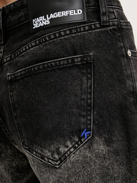 Karl Lagerfeld Jeans szorty jeansowe damskie kolor szary wzorzyste high waist A3W10131 - zdjęcie produktu nr 2