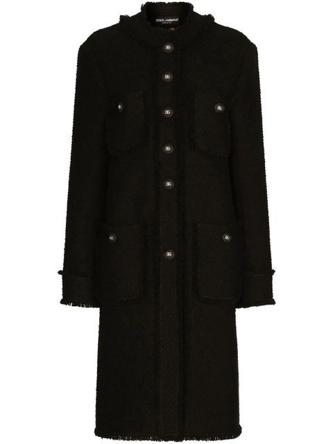 Dolce & Gabbana single-breasted tweed coat - Black - zdjęcie produktu nr 1