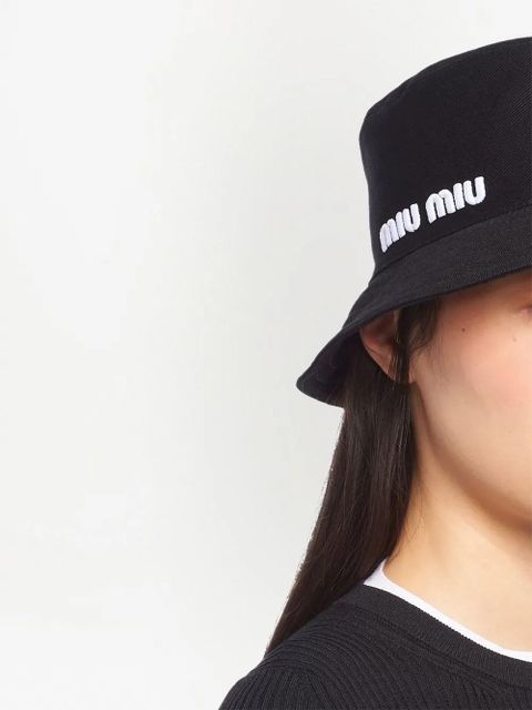 Miu Miu logo bucket hat - Black