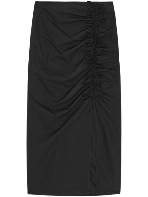 GANNI draped mid-rise midi dress - Black - zdjęcie produktu nr 1