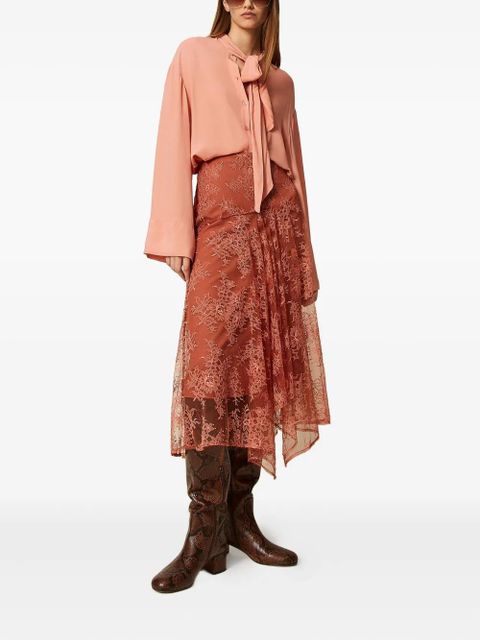 TWINSET lace mini asymmetric skirt - Orange - zdjęcie produktu nr 2
