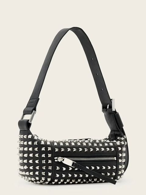 AllSaints torebka skórzana kolor czarny W558XD - zdjęcie produktu nr 2