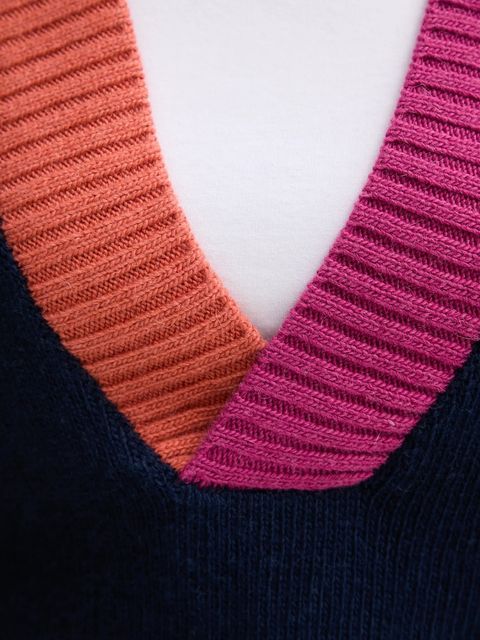 United Colors of Benetton kamizelka z dodatkiem wełny damski kolor granatowy 16YCE403M