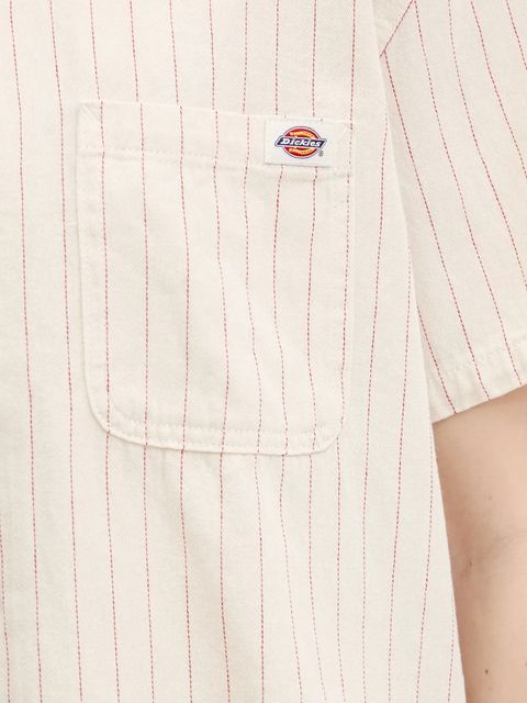 Dickies koszula bawełniana damska kolor beżowy relaxed z kołnierzykiem klasycznym DK0A4Z7UC481
