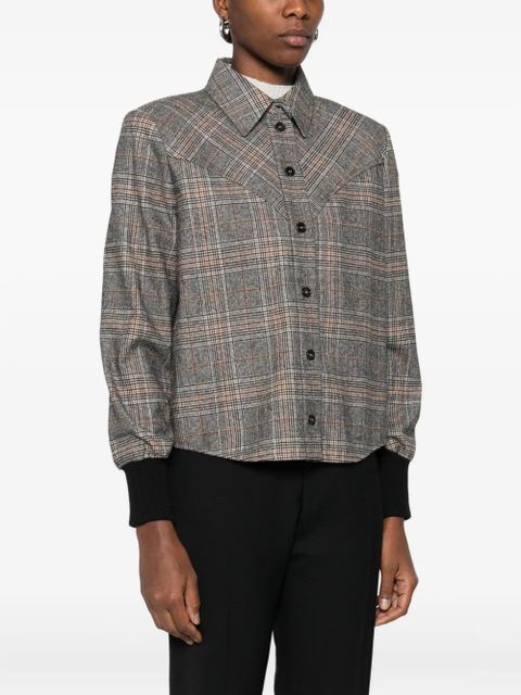 PINKO checked panelled shirt - Grey