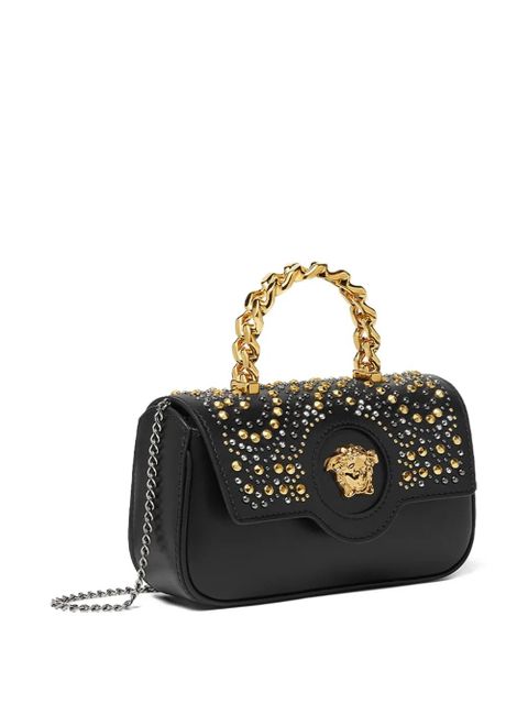 Versace mini La Medusa crystal-embellished tote bag - Black - zdjęcie produktu nr 2