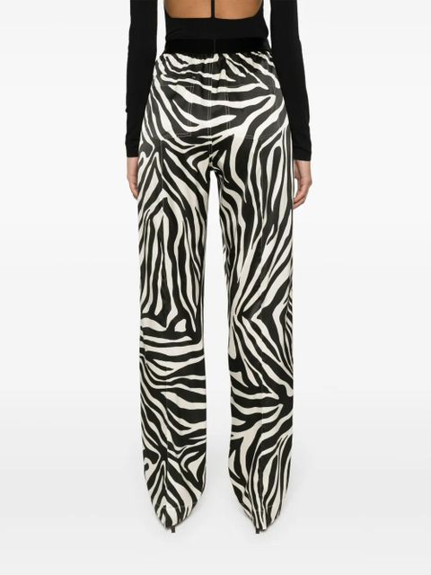 TOM FORD zebra-print silk trousers - Black