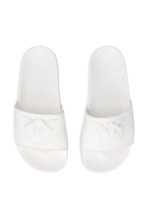 PINKO logo-embossed slides - White