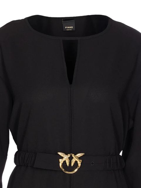 PINKO V-neck Bird-embellished dress - Black