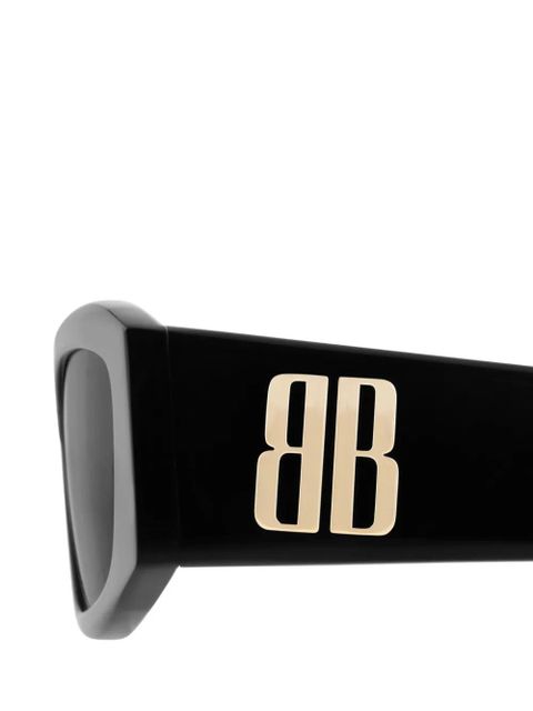 Balenciaga Eyewear Nano rectangular logo-detail sunglasses - Black