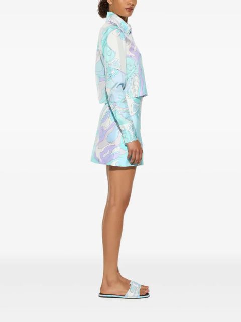 PUCCI orchidee-print silk shirt - Blue