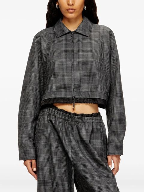Diesel checked cropped jacket - Black