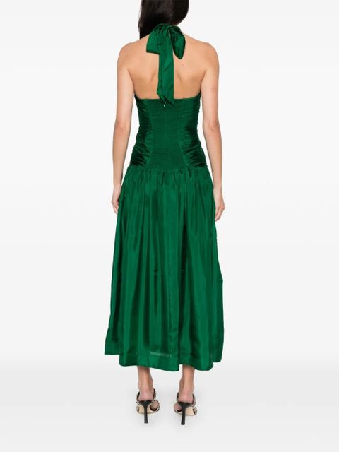 ZIMMERMANN halter ruched midi dress - Green