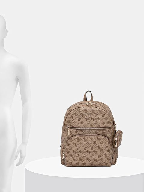 Guess plecak POWER PLAY damski kolor beżowy duży wzorzysty HWSL71 24350