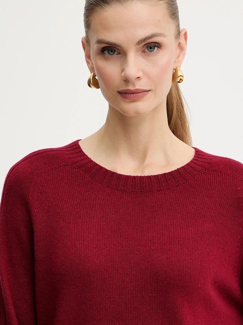 Liu Jo sweter z dodatkiem wełny damski kolor bordowy MF5444 MS76L - zdjęcie produktu nr 2