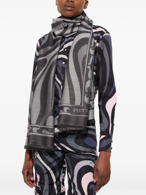 PUCCI Marmo-print jacquard scarf - Grey - zdjęcie produktu nr 2