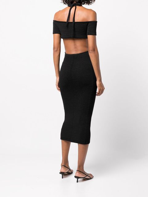 Cult Gaia Alicia knit cold-shoulder dress - Black