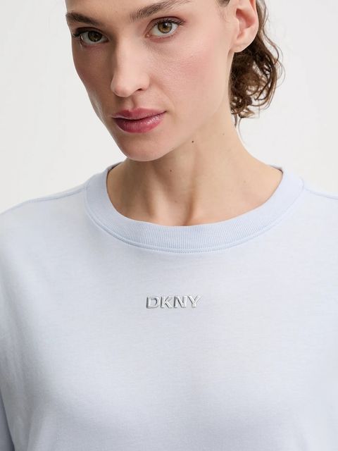 Dkny t-shirt bawełniany damski kolor niebieski DP6T1662