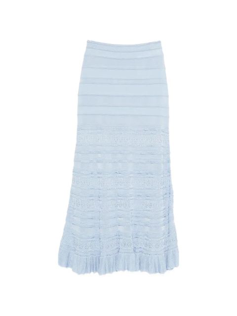 SANDRO textured ruffled midi skirt - Blue - zdjęcie produktu nr 1
