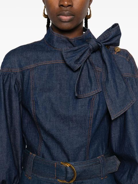 ZIMMERMANN bow-detailed puff-sleeve blouse - Blue