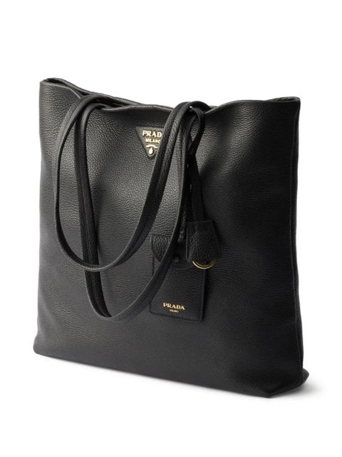 Prada large leather tote bag - Black