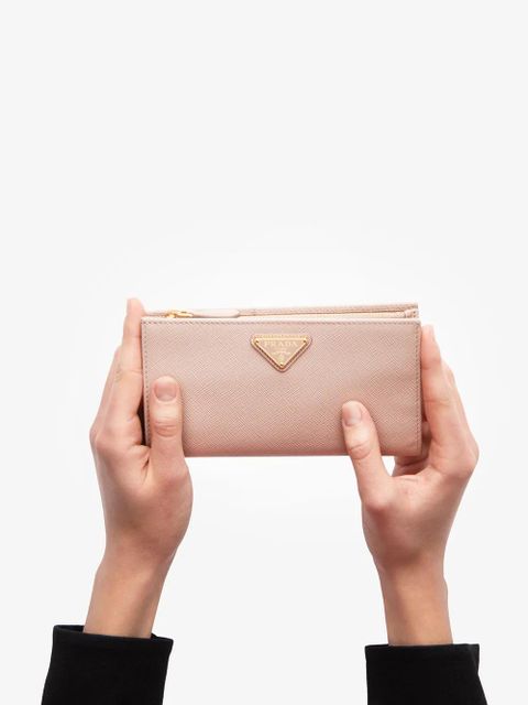 Prada logo plaque wallet - Pink