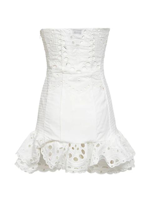 Charo Ruiz Ibiza Santy broderie-anglaise ruffled mini dress - White - zdjęcie produktu nr 2