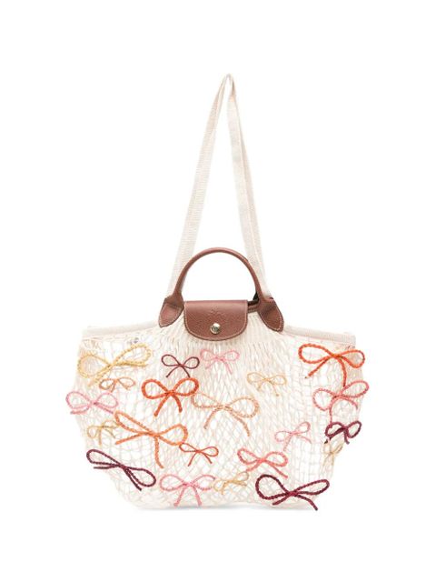 Longchamp Le Pliage bow-detailtote bag - White - zdjęcie produktu nr 1