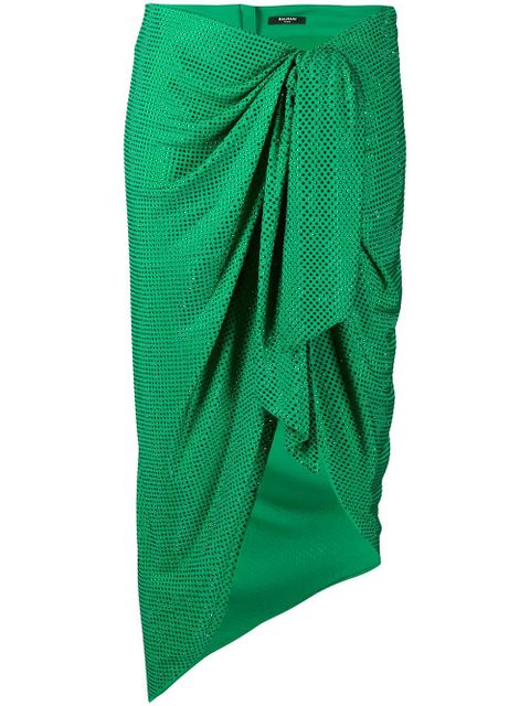 Balmain polka-dot ruched midi skirt - Green - zdjęcie produktu nr 1
