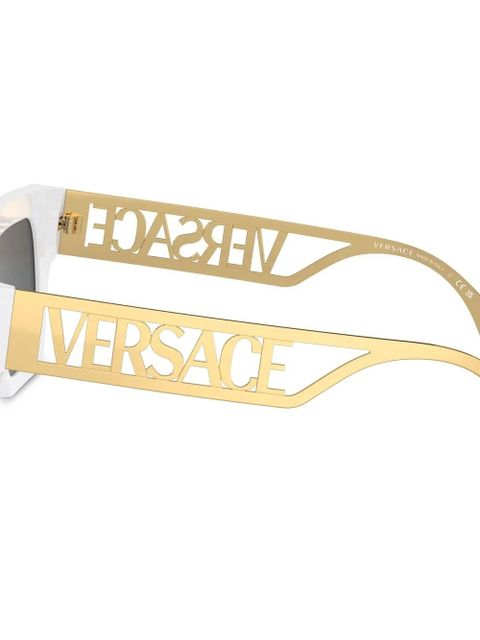 Versace Eyewear logo-embossed square-frame sunglasses - White - zdjęcie produktu nr 2