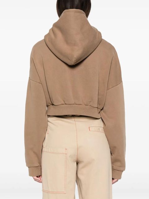 ENTIRE STUDIOS organic-cotton cropped hoodie - Brown