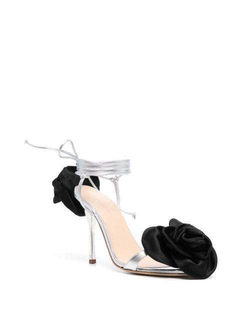 Magda Butrym 110mm floral-appliqué sandals - Silver
