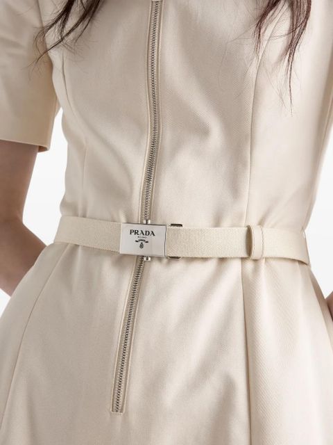 Prada zip-front flared dress - Neutrals - zdjęcie produktu nr 2