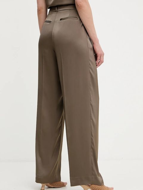 MICHAEL Michael Kors spodnie damskie kolor zielony proste high waist MT530VRAYJ