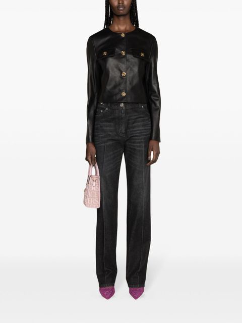 Versace Medusa leather jacket - Black